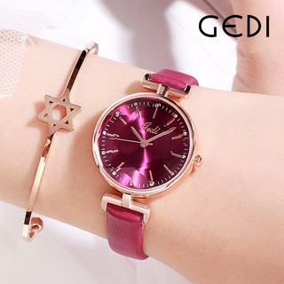 Đồng Hồ Nữ Dây Da Đẹp Chống Nước, Đồng Hồ Đeo Tay Nữ GEDI Cao Cấp Hàng Hiệu