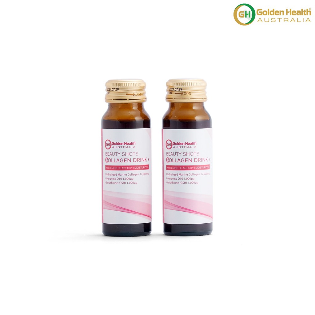 [GOLDEN HEALTH] Nước uống collagen hỗ trợ làm trắng da - Beauty Shots Collagen Drink hộp 10 lọ | Thế Giới Skin Care