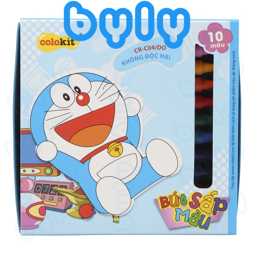 Bút sáp màu Doraemon 𝑻𝒉𝒊𝒆̂𝒏 𝑳𝒐𝒏𝒈 Colokit 24 màu - 16 màu -10 màu chất lượng CR-C04/DO - CR-C05/DO - CR-C06/DO