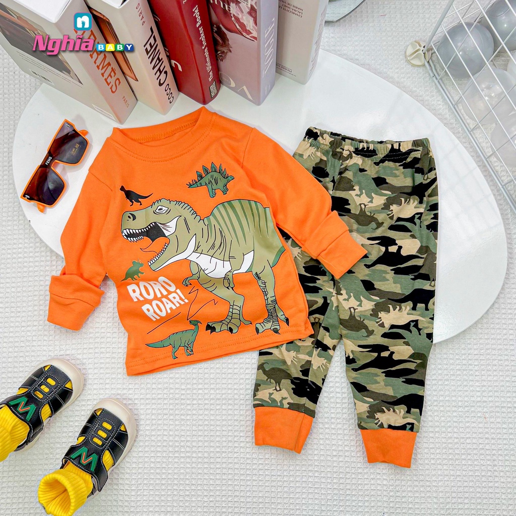 Đồ bộ dài bé trai - Bộ Quần áo dài tay bé trai - Đồ bộ dài tay cho bé trai chất bozip NGHĨA BABY dành cho bé từ 9-19kg