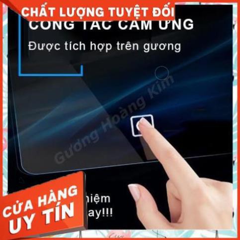 Gương đèn led cảm ứng đển bàn trang điểm treo tường chữ nhật nhà tắm thông minh kích thước 50x70 cm - guonnghoangksương