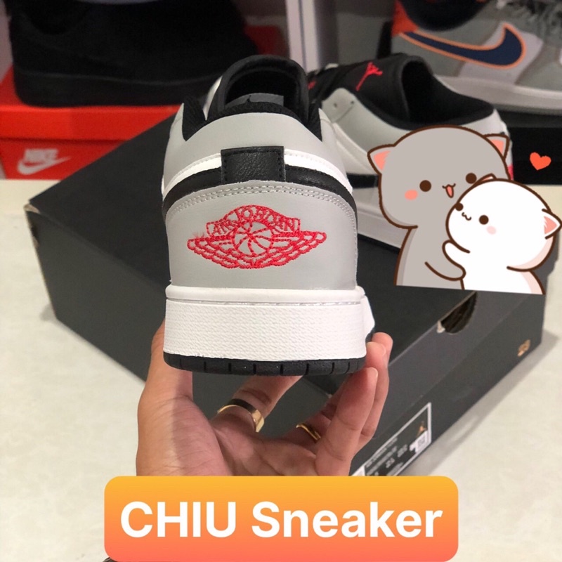 Giày thể thao Jordan 1 cổ thấp xám smoke phiên bản cao cấp giày Sneaker jd1 low smoke grey xám