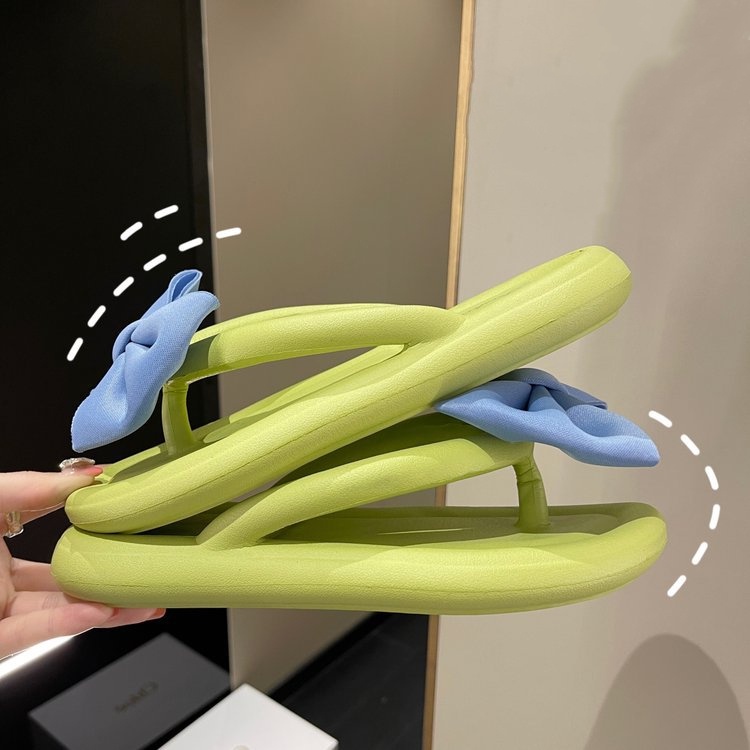 Tikp Dép Sandal Nữ Đế Mềm Đính Nơ 4 Màu Size 36-41