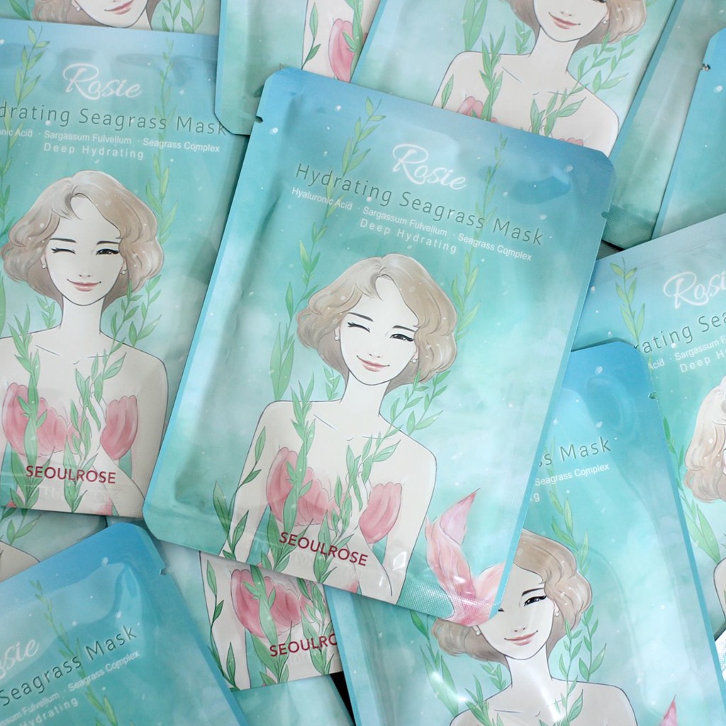 Kết quả hình ảnh cho SeoulRose Rosie Hydrating Seagrass Mask