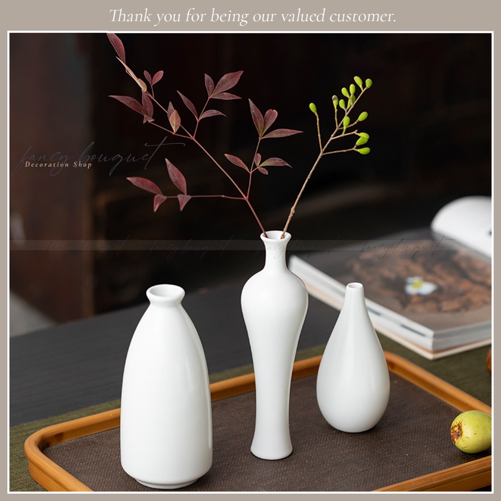 Bình gốm Jingdezhen Zhong Trắng nghệ thuật❤️FREESHIP❤️ Bình phật - Bình thiền trầm tĩnh an lành