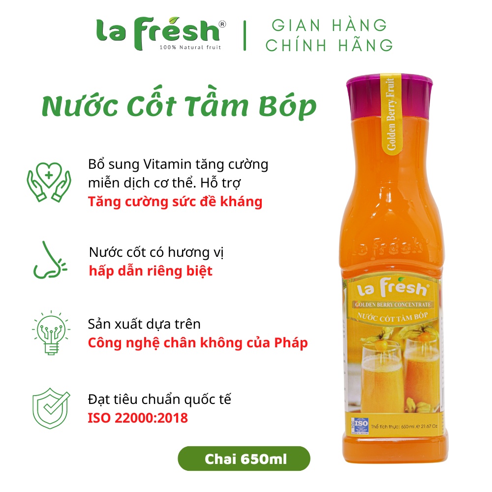 Nước ép Tầm Bóp cô đặc LAFRESH chai 650ml