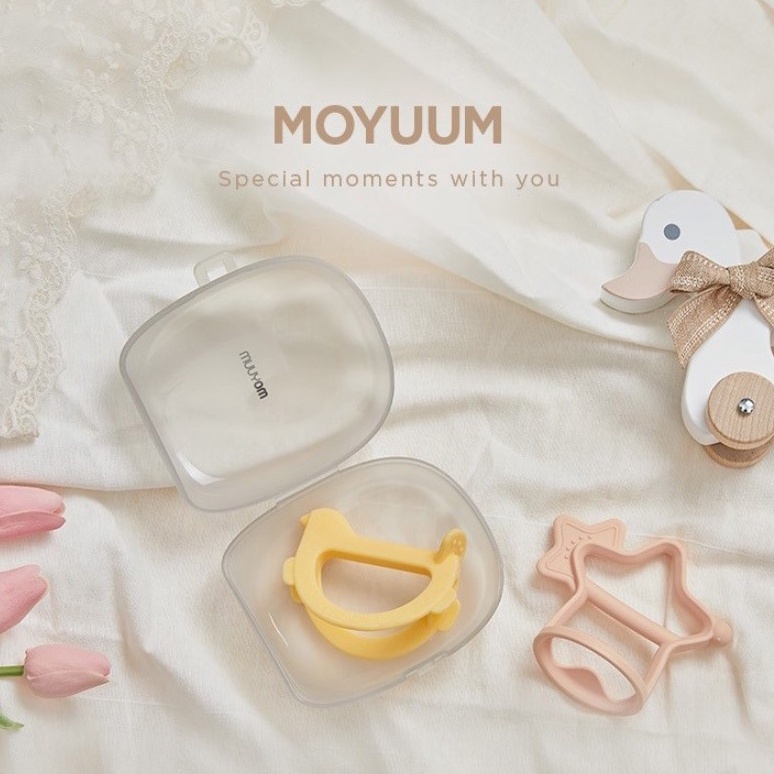 Set 2 gặm nướu Moyuum silicon cao cấp pony vàng và chim coral mới kèm hộp đựng