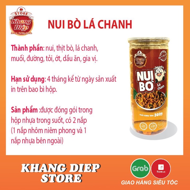 Nui bò lá chanh 300g Khang Diệp đồ ăn vặt Hà Nội