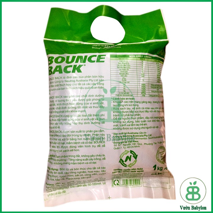 Phân Hữu Cơ Đậm Đặc Dạng Viên Bounce Back 1KG