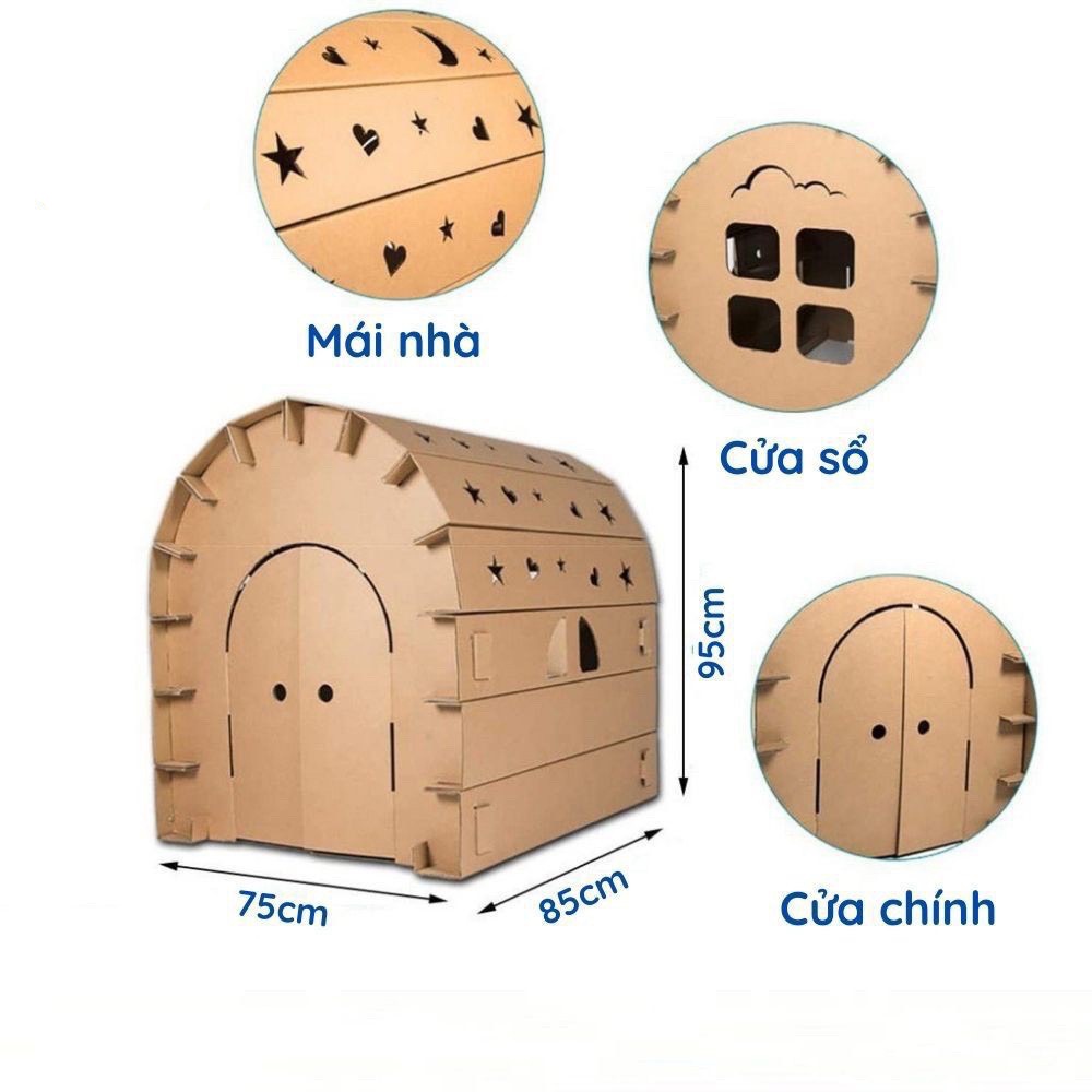 FREESHIP🆓 Nhà Bìa Carton Cho Bé Siêu Đẹp, Chắc Chắn - Nhà Đồ Chơi Lắp Ghép Thông Minh Cho Bé