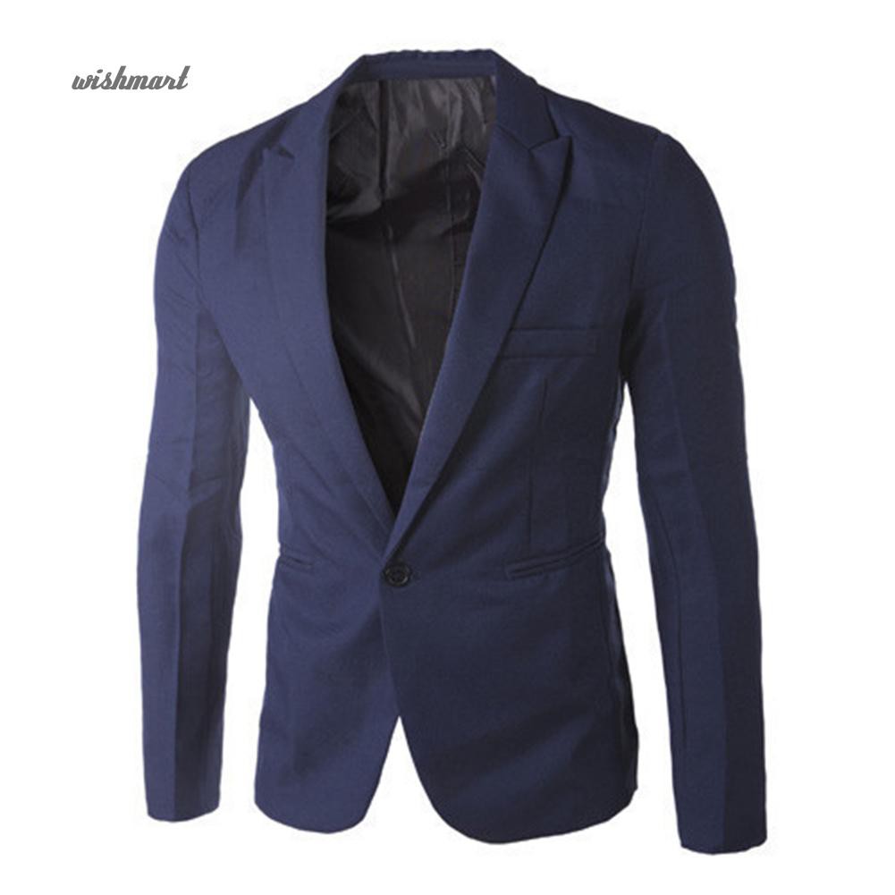 Thời Trang Áo Khoác Blazer Màu Trơn Cho Nam