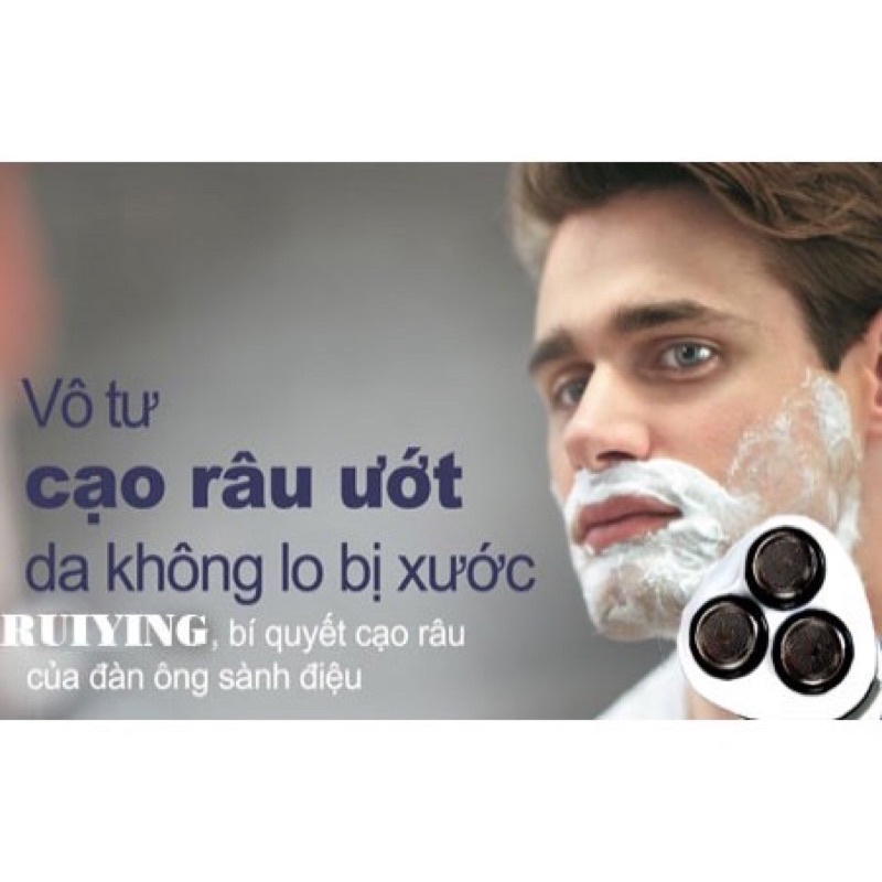 Máy cạo râu cao cấp 3 đầu quay Ruiying FS198 công suất 3W
