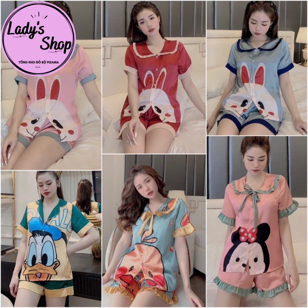 ] Bộ đồ Pijama lụaBộ lụa thiết kế Quần Sooc Họa tiết chất liệu mát lịm | BigBuy360 - bigbuy360.vn