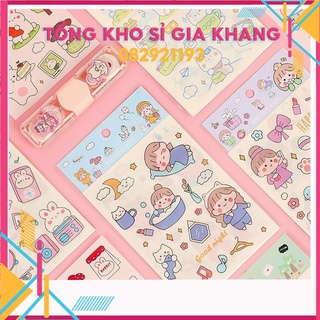 Sp383 Set 4 tấm sticker cô gái dễ thương
