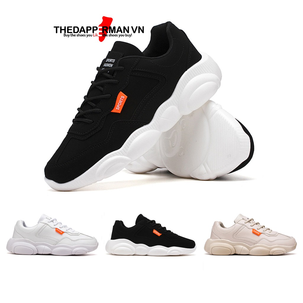 Giày thể thao sneaker nam THEDAPPERMAN XXD001 chất liệu da, đế cao su nhiệt dẻo, êm chân, chống trơn trượt, màu đen