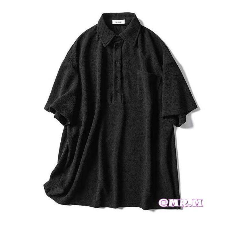 Áo thun Polo thời trang nam phong cách Hàn Quốc ngắn tay đan áo thun Polo