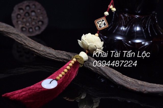 Dây , khánh treo hoa sen gỗ hoàng dương mệnh hỏa , thổ