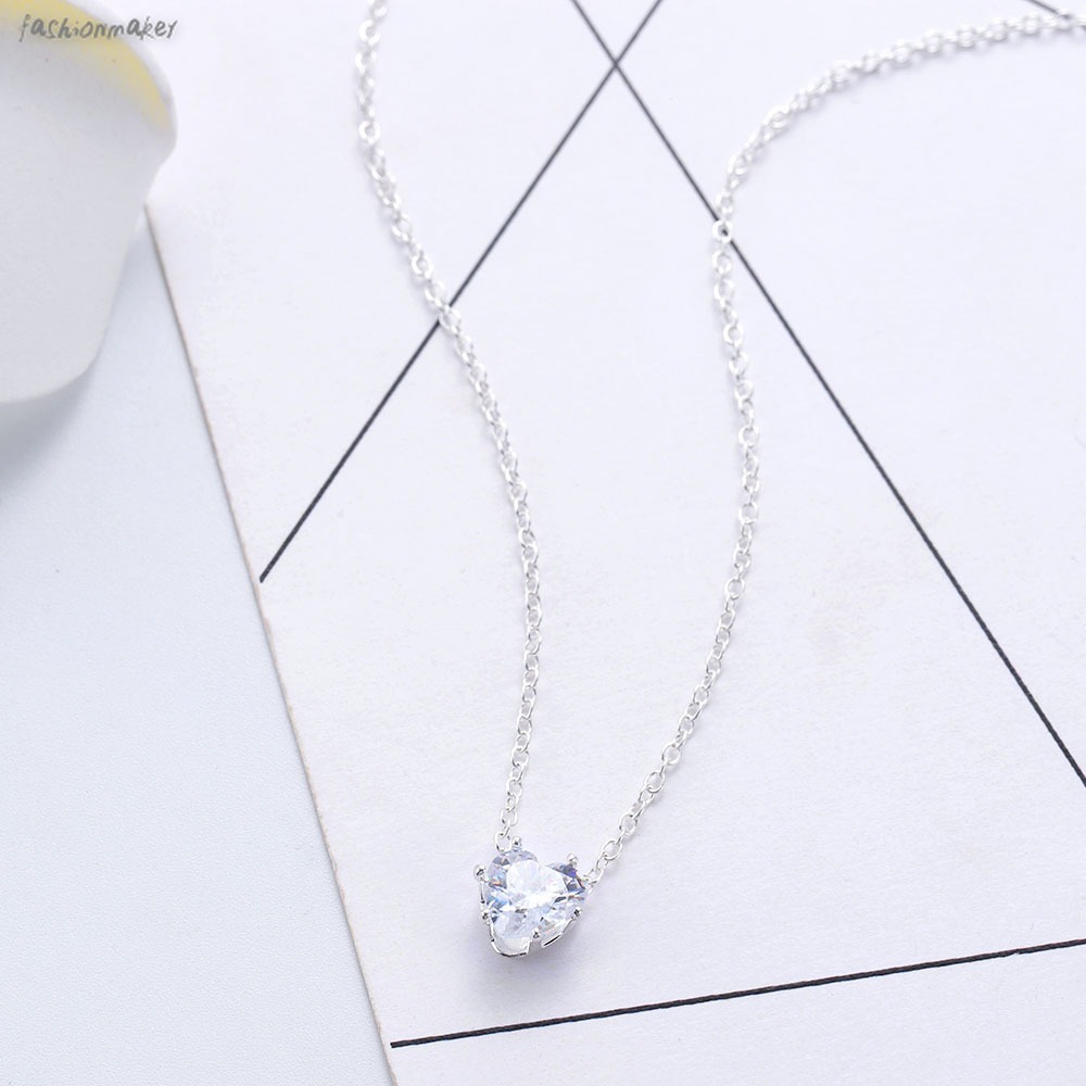 Dây Chuyền Mặt Trái Tim Đính Đá Thời Trang Cho Nữ