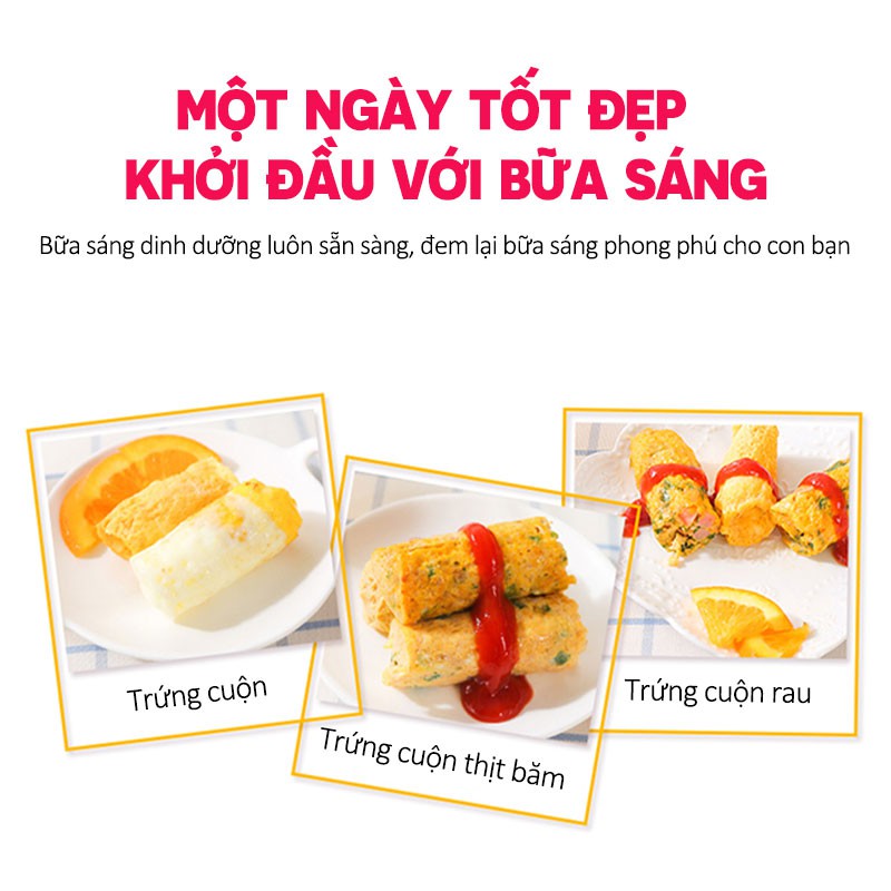 Máy chiên trứng, cuộn trứng, làm trứng cuộc, xúc xích cho bữa sáng, đáy chống dính và cháy