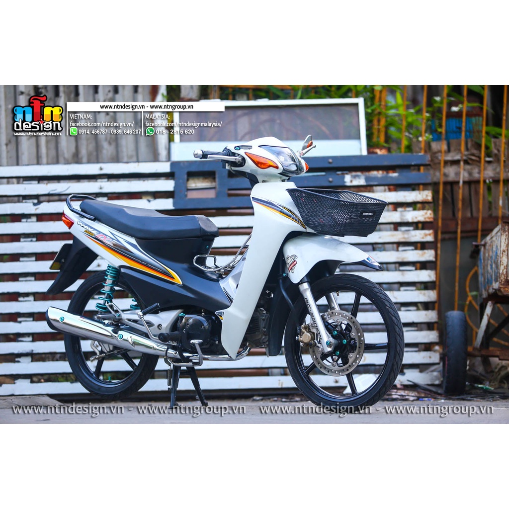 Tem Decal Rời Dán Xe Wave  A 100 Mẫu Trắng Đen Vàng Cực Đẹp, Hàng 3 Lớp Chất Lượng Cao