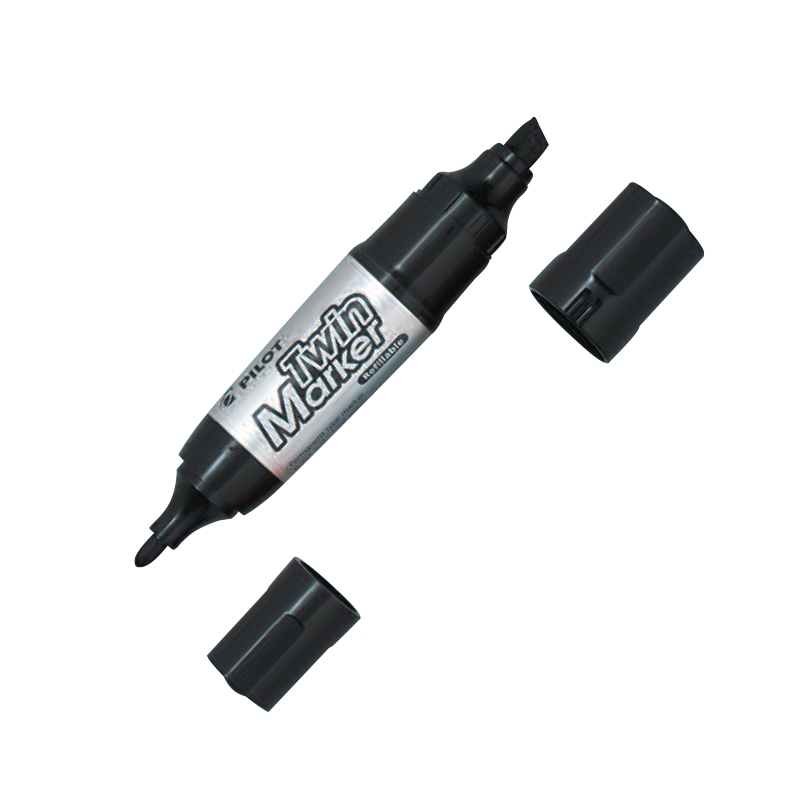 Bút Lông Dầu Pilot - Twin Marker Ngòi 4 - 7mm - Mực Đen - MFN-15FB