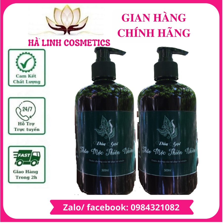 1 lít 2 chai dầu gội thảo mộc thiên nhiên sạch gàu, ngăn rụng tóc cho tóc chắc khỏe