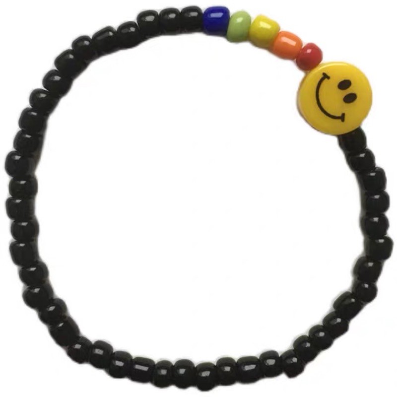 Vòng Tay Hạt Cườm Mặt cười Vàng Handmade Cheap moment WINNER Mino Vòng tay xỏ hạt co giãn MADEBYLEE