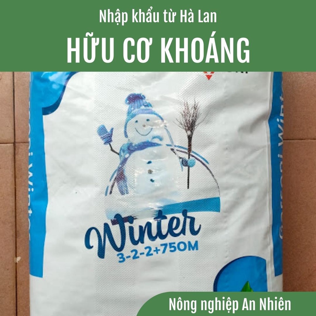 1KG-Phân hữu cơ nở Hà Lan Winter 75OM bổ sung tảo biển đỏ siêu dưỡng chất cho cây trồng