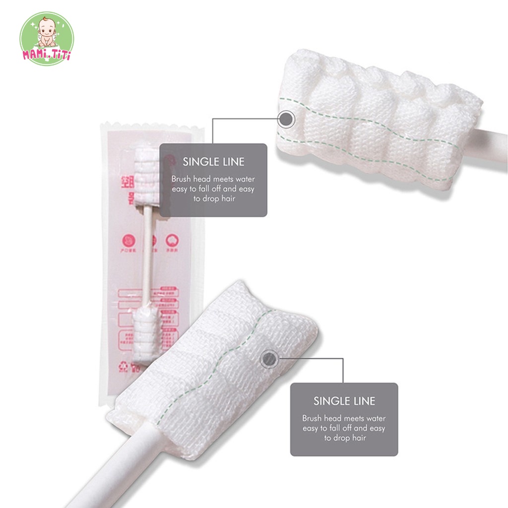 Rơ lưỡi cho bé, hộp rơ lưỡi 30 que V-coool - BABUU - Baby oral care an toàn vệ sinh răng miệng cho bé