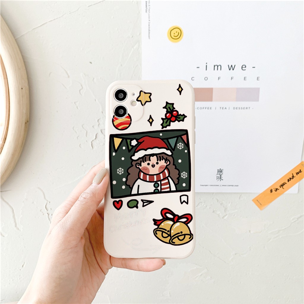 Ốp lưng iphone cạnh vuông cặp đôi noel Merry Christmas giáng sinh 6/6plus/6s/6splus/7/7plus/8/8plus/x/xr/xs/11/12 e111 | WebRaoVat - webraovat.net.vn