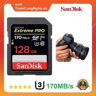 Mua Thẻ Nhớ Máy Ảnh SDXC SanDisk Extreme Pro U3 V30 128GB 170Mb/s - Tốc độ siêu cao