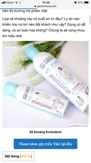 🍀🍀🍀XỊT KHOÁNG EVOLUDERM