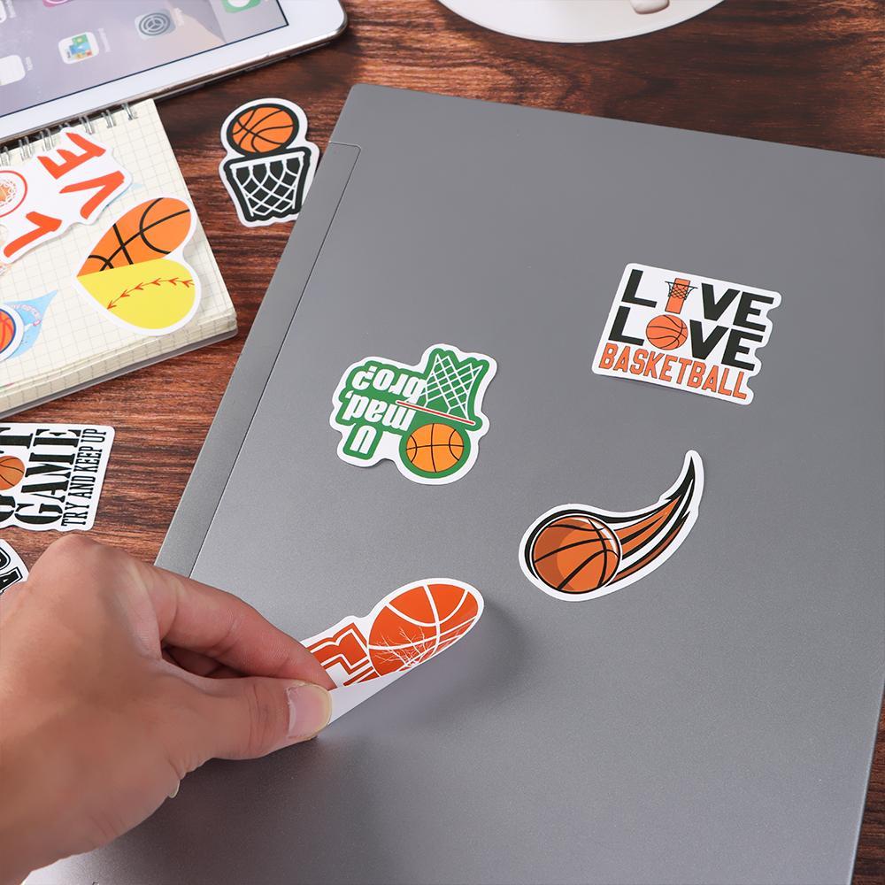 UUMIR Set 50 Sticker Dán Tường Chống Thấm Nước Hình Quả Bóng Rổ
