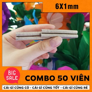 Combo 50 viên nam châm viên tròn 6x1mm