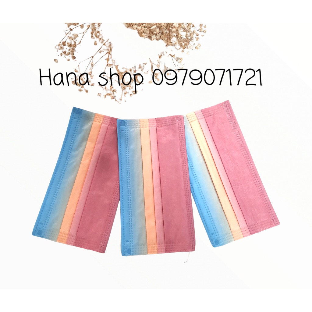 (Hot) Hộp 50 chiếc khẩu trang y tế họa tiết 7 màu cầu vồng | BigBuy360 - bigbuy360.vn