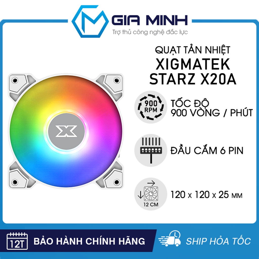 Quạt Tản Nhiệt Xigmatek STARZ X20A  Arctic White Led ARGB
