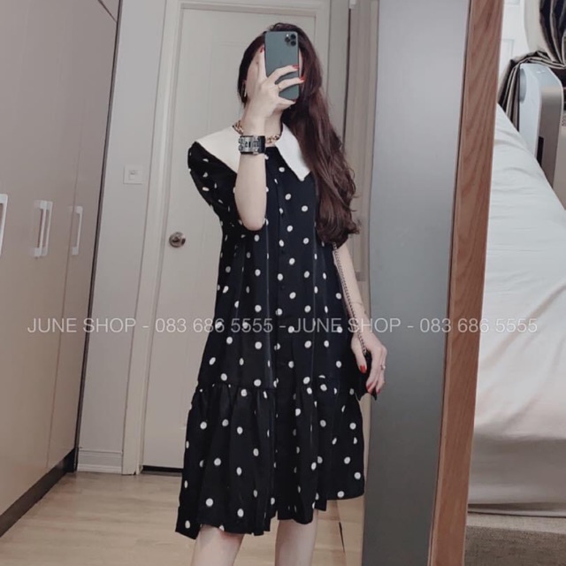 SỈ VÁY CHẤM BI ĐEN