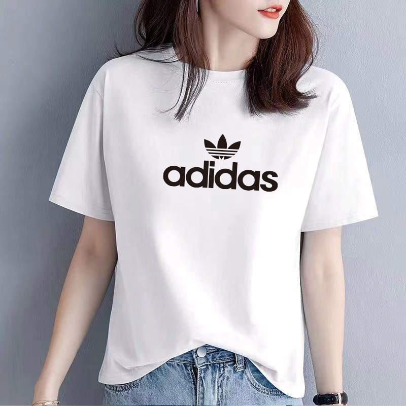 Bộ Đồ Thể Thao Tay Ngắn Dáng Rộng In Logo Adidas Thời Trang Mùa Hè Cho Nữ