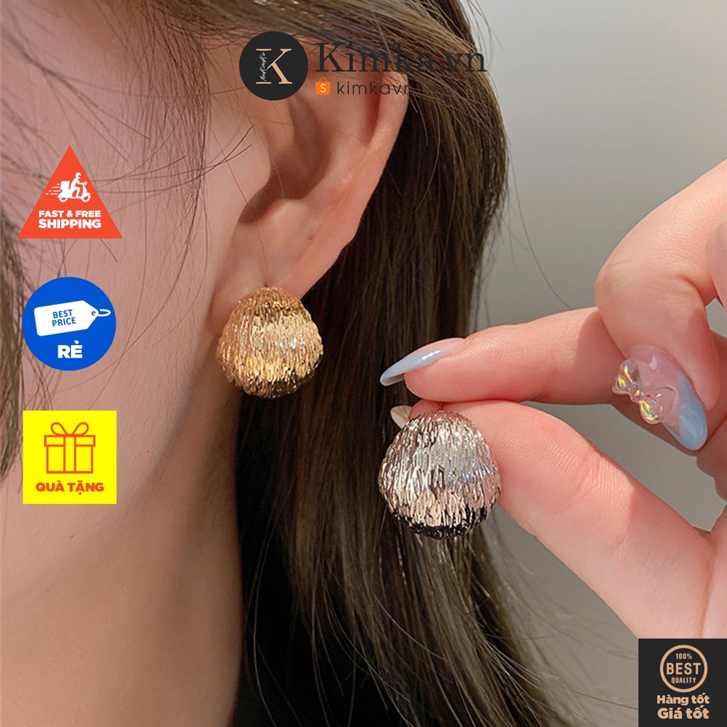 (0563) Khuyên Tai Vòm Cong Mặt Sáng Ánh Phong Cách Hàn Quốc