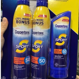 Chống nắng body dạng xịt và dạng bôi coppertone sport sunscreen spf 50