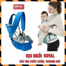 Địu có ghế ngồi cho em bé hàng Việt Nam, Địu ngồi royal 6 tư thế, thoáng khí, chống gù