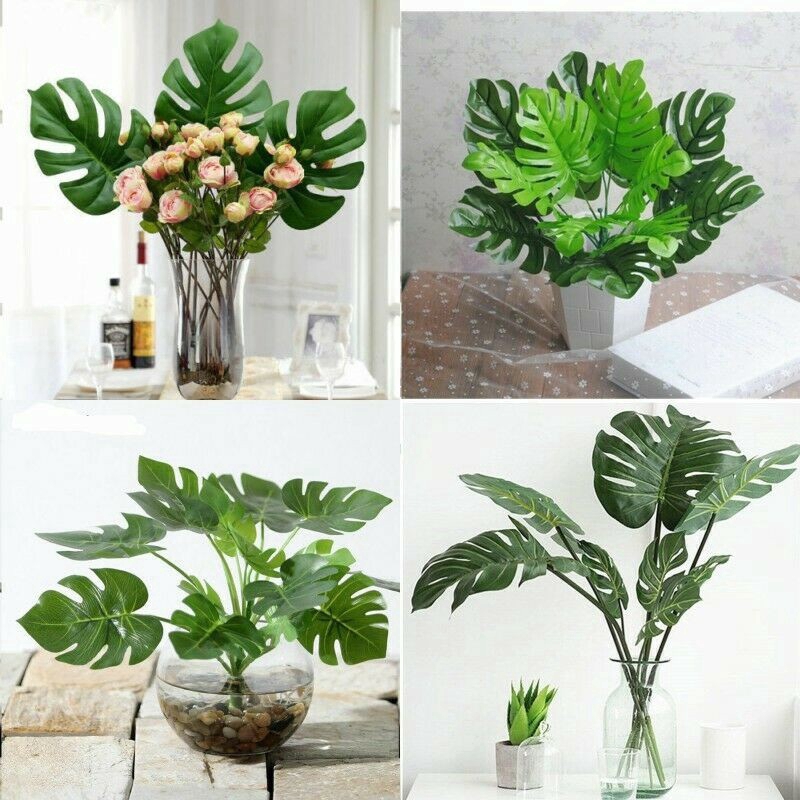 Nhánh lá cây giả trang trí sân vườn/nội thất đẹp mắt