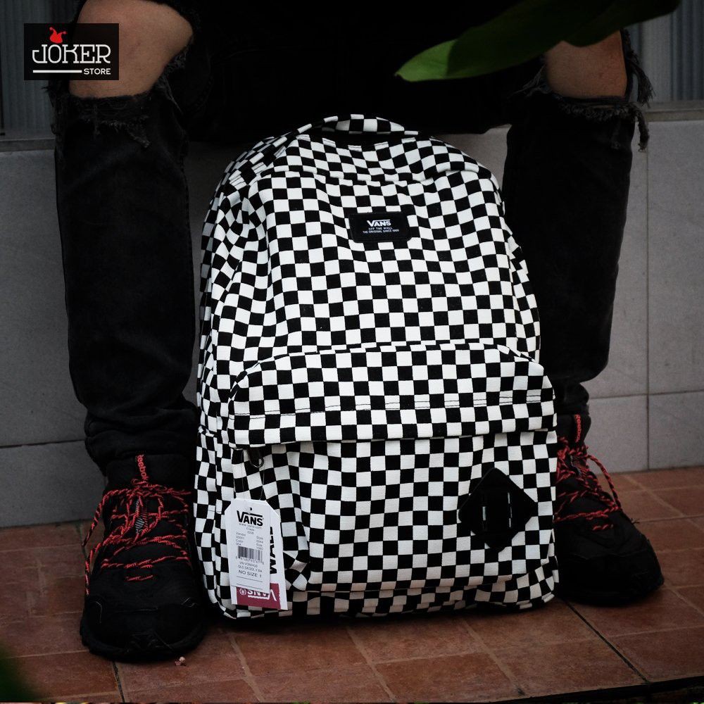 Balo Đi Học Nam Nữ  Van.s Old Skool Black/White Checkerboard