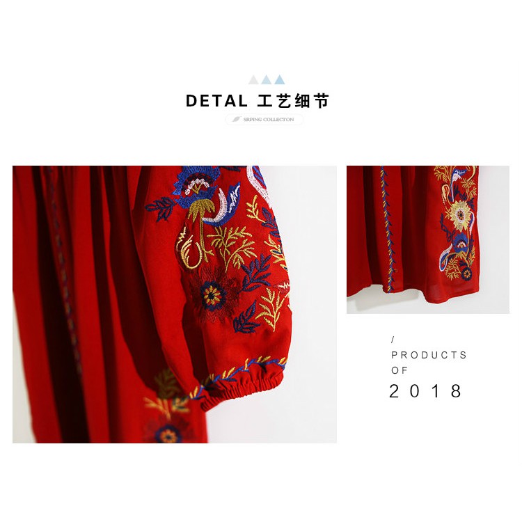[HÀNG LOẠI 1] VÁY BOHEMIAN ĐỎ| HỌA TIẾT | TRỄ VAI | BigBuy360 - bigbuy360.vn