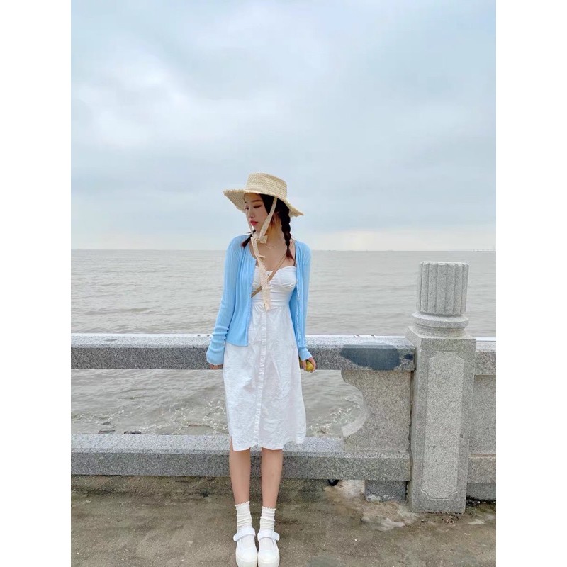 Váy maxi đũi hai dây trắng Anna (4 ảnh cuối feedback) | BigBuy360 - bigbuy360.vn
