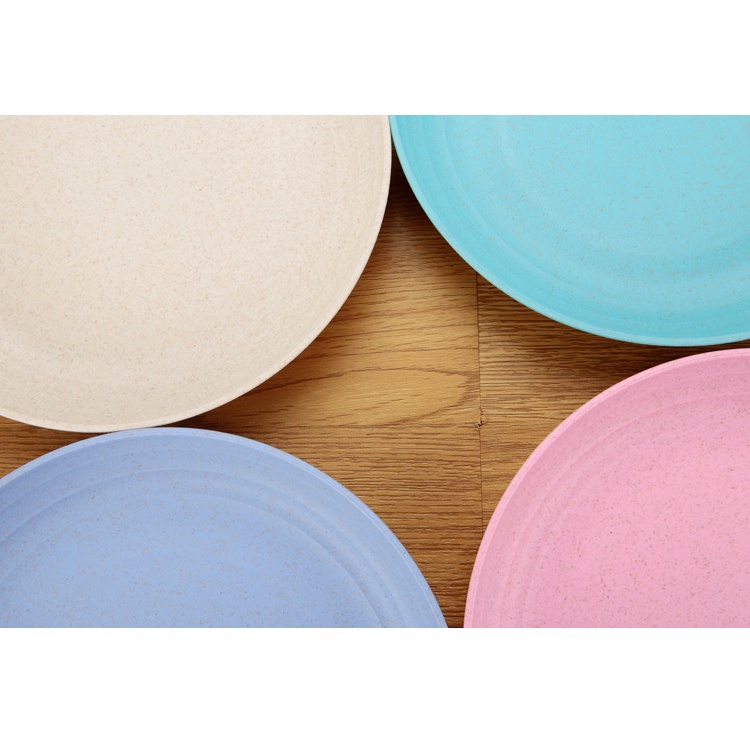 Bộ 4 Đĩa/Bộ Dĩa 4 Màu/Dĩa Tròn 19.7 cm Lòng Sâu/Đĩa Chất Liệu Lúa Mạch Thân Thiện Với Môi Trường