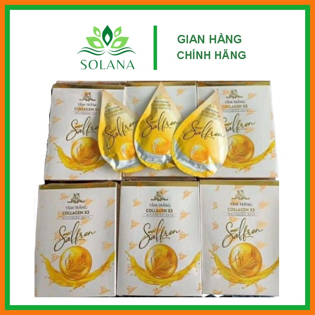 [HỘP 3 GÓI] Tắm trắng Collagen X3 chính hãng Mỹ Phẩm Đông Anh - Tắm trắng Mix Saffron Luxury X3 SOLANA