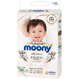 Tã Dán/ Quần Moony Natural siêu cao cấp NB63/ S58/ M46/ L38/ L36/ Xl32