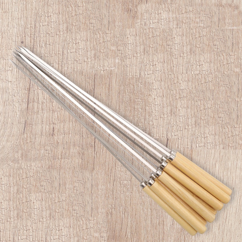Bộ 10 xiên thịt nướng bằng Inox và phụ kiện BBQ - thép không gỉ, an toàn thực phẩm cho buổi dã ngoại, cắm trại, picnic