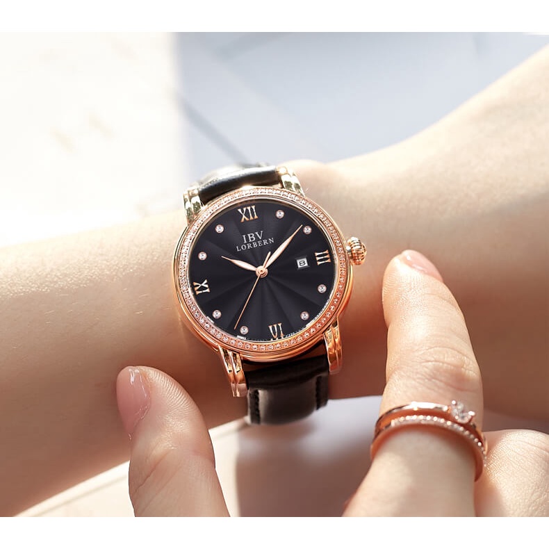Đồng hồ nữ chính hãng LORBERN No.6806L-4 kính sapphire,chống xước,chống nước 30m,Bh 12 tháng,máy cơ (automatic)